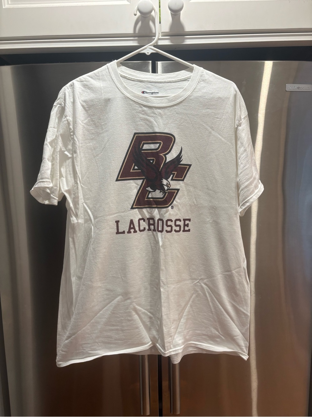 Champion White Boston College Lacrosse Logo Tee